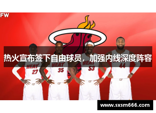 热火宣布签下自由球员，加强内线深度阵容